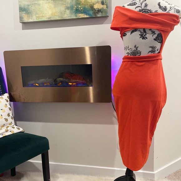 NWT orange cutout bodycon dress - Picture 2 of 2